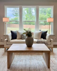 Neutral decor in living room
